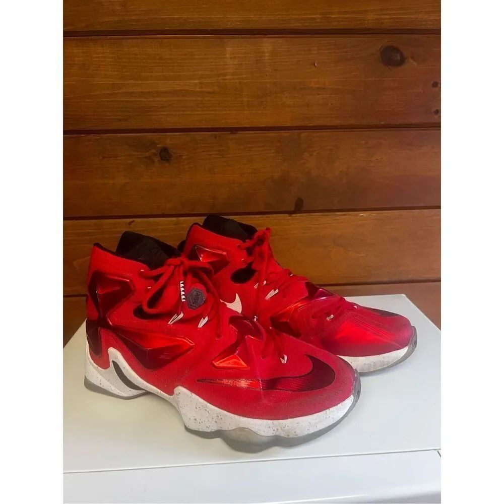 Nike LeBron 13 XIII Red On Court 807219-610 Basketball Shoes Sz 8.5